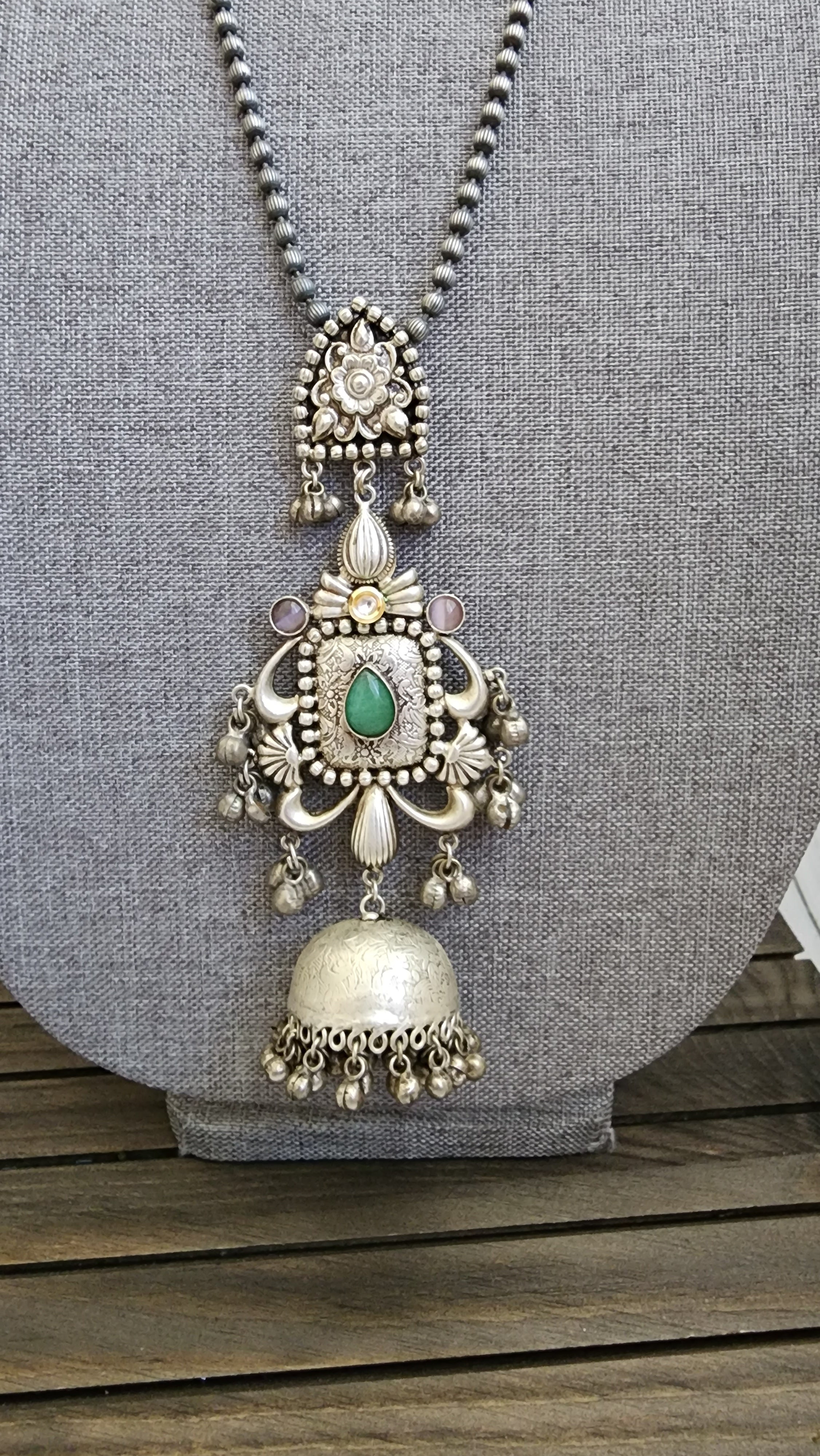 Alia 925 silver polish fusion pendant necklace