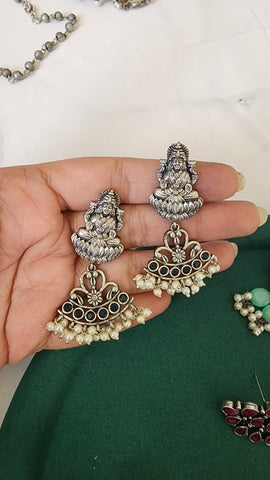 Lakshmi Silver Alike earrings