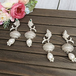 Fish silver alike jhumka earrings