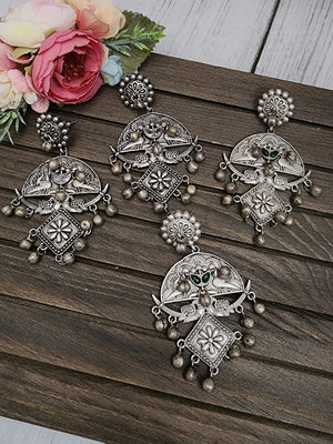 Gomathi fusion silver alike earrings