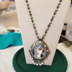 Krishna Handpainted fusion pendant necklace set