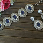 Alaya silveralike choker necklace set