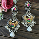 Ray fusion contemporary Silver Alike earrings