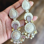 925 silver polish fusion jhumka earrings