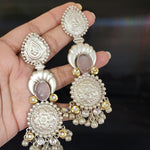 925 silver polish fusion jhumka earrings