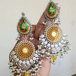 925 silver polish fusion jhumka earrings