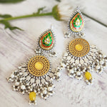 925 silver polish fusion jhumka earrings
