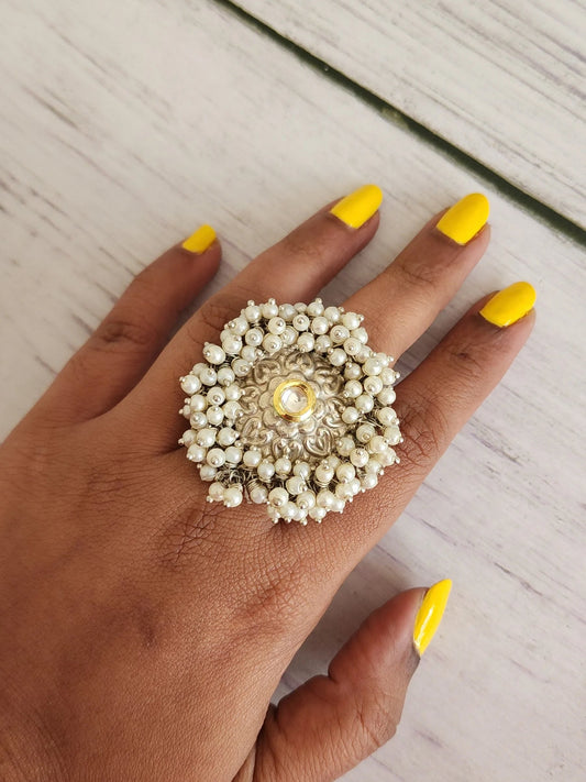 925 silver polish adjustable ring