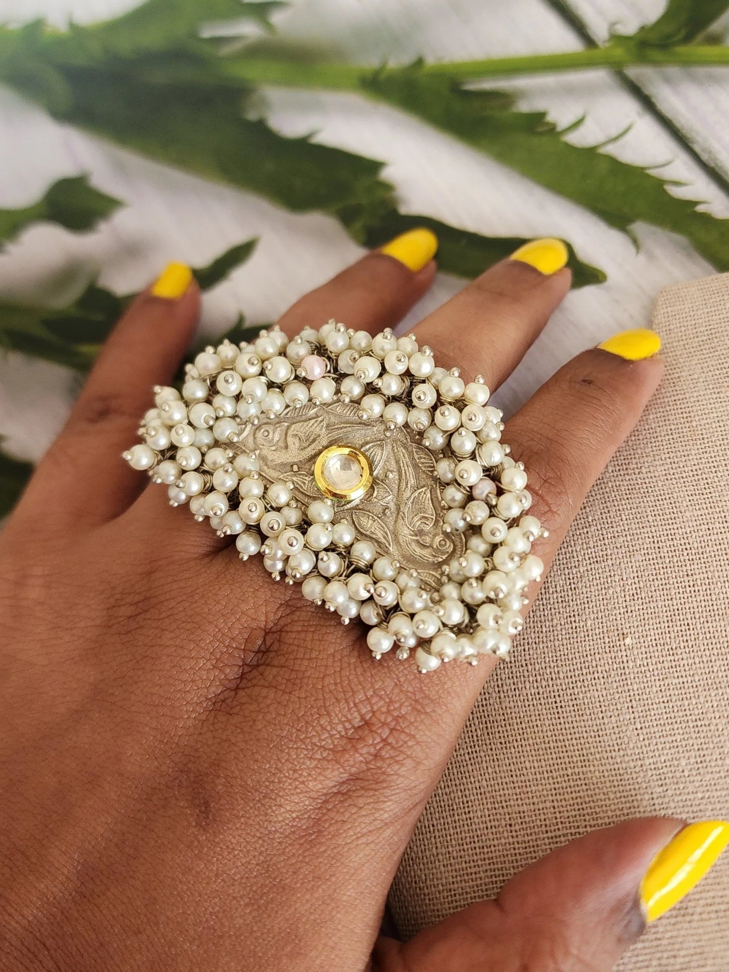 925 silver polish adjustable ring