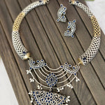 Amora silver alike necklace set