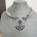 Amora silver alike necklace set
