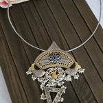 Maria dual tone hasli necklace