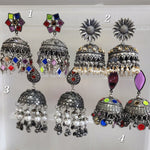 Black metal jhumkas earrings collection