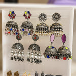 Black metal jhumkas earrings collection