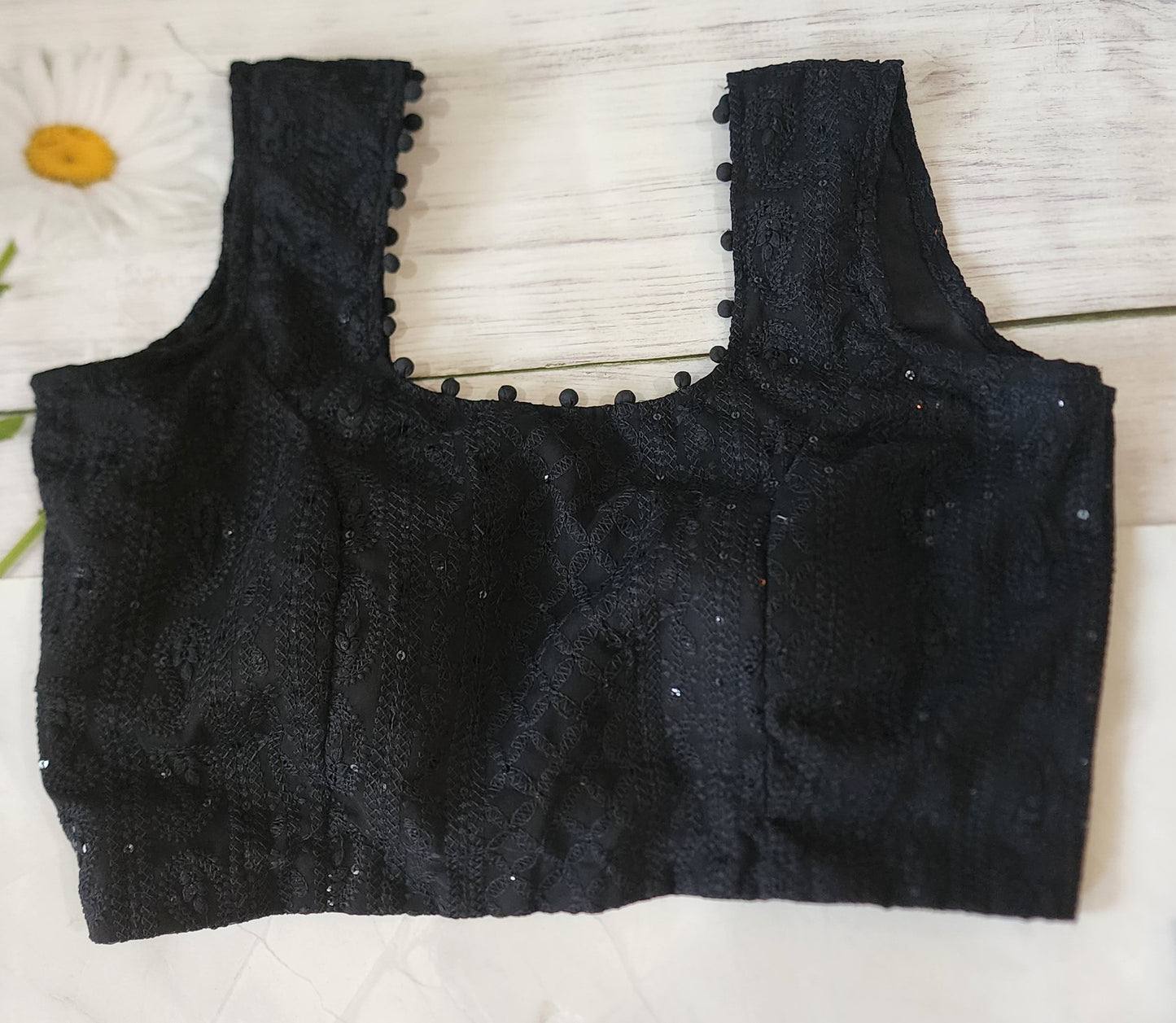 Chikankari crop top blouse