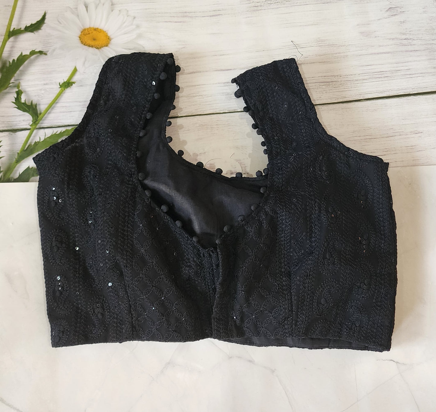 Chikankari crop top blouse