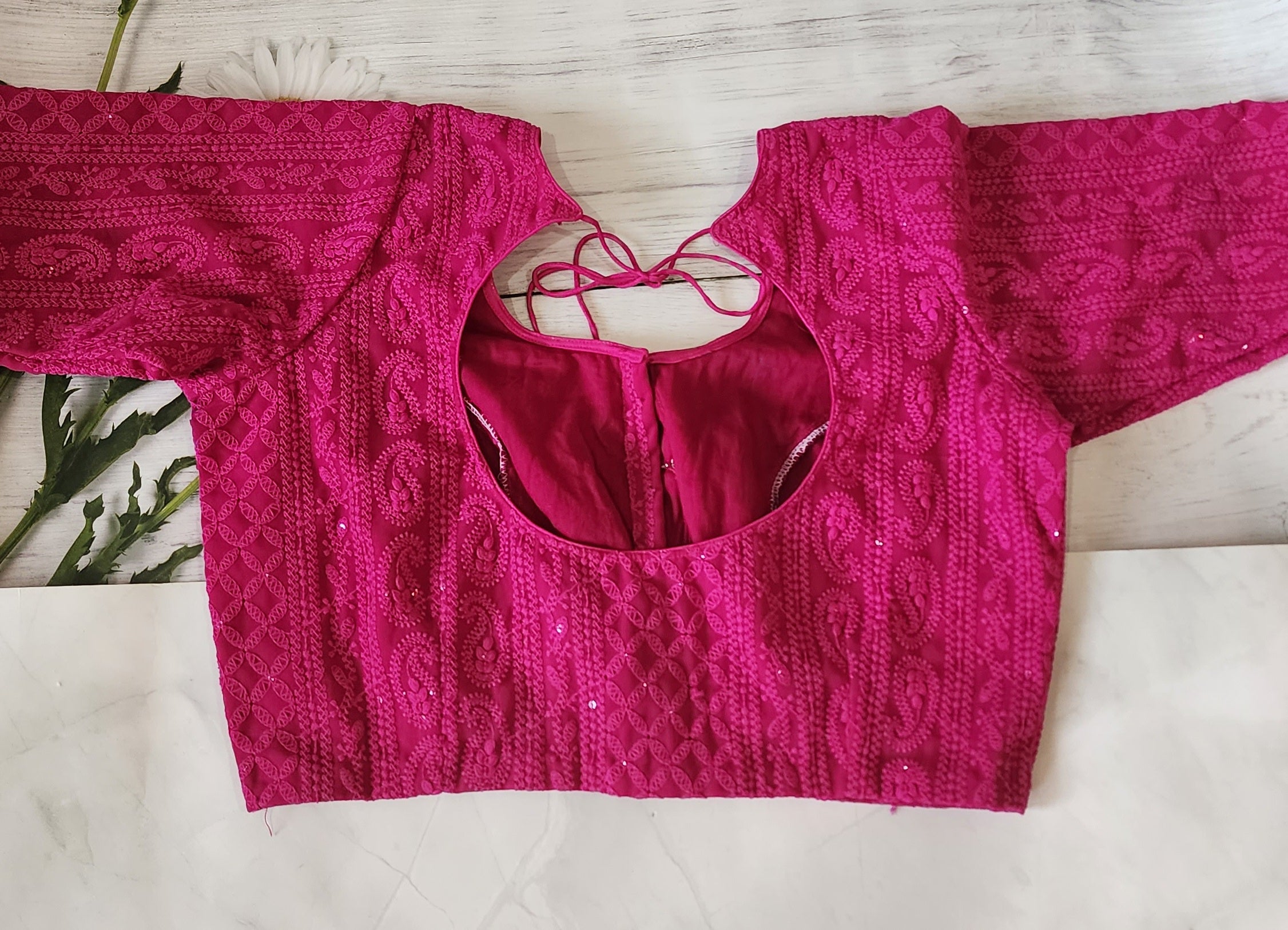 Georgette chikankari blouse