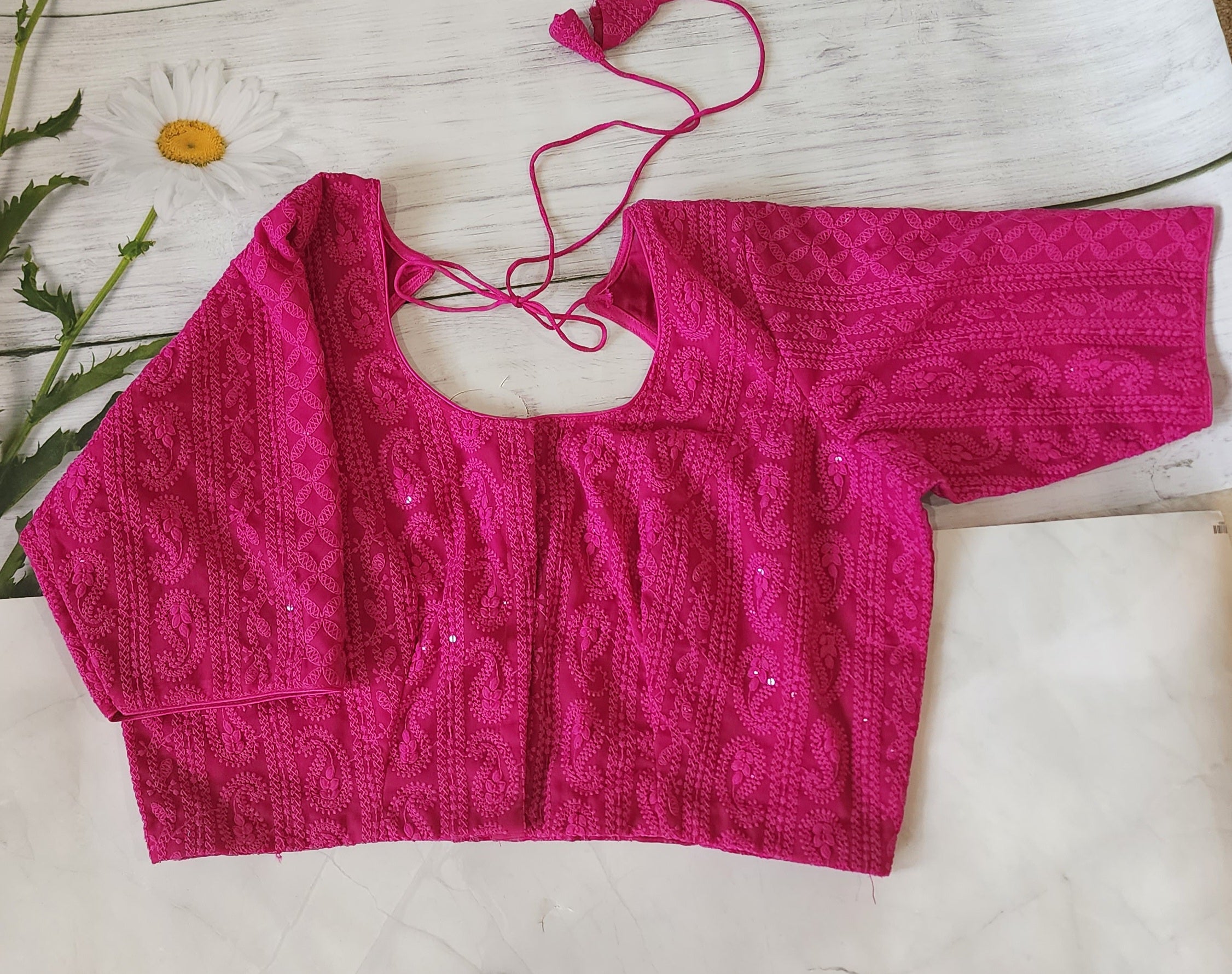Georgette chikankari blouse