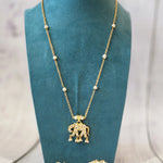Elephant pachi kundan necklace set