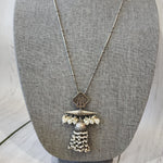 Trishul handmade Silver alike pendant necklace