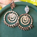 Black metal mirror earrings