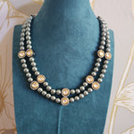 Beaded goldplated statement necklace set