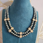 Beaded goldplated statement necklace set