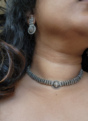 Anamika oxidized choker Necklace set