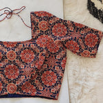 Ajrakh block print crop top blouse