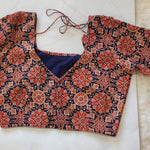 Ajrakh block print crop top blouse