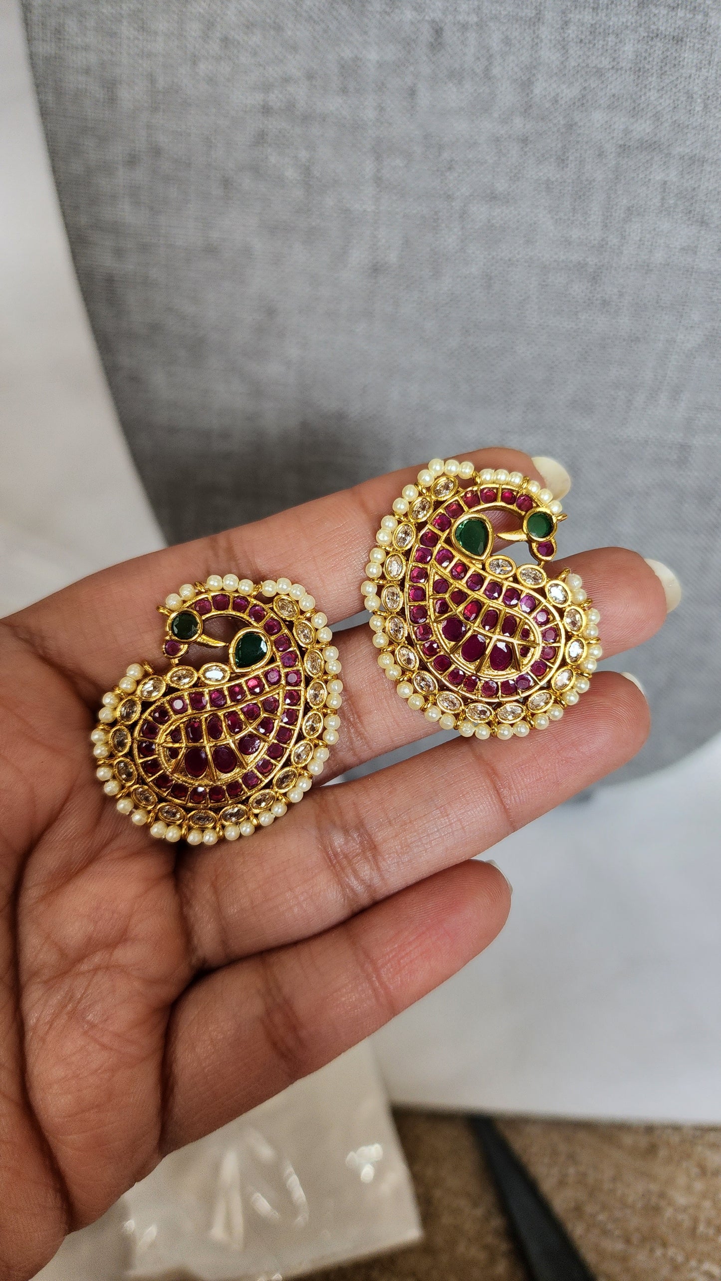 Bhuvi Gold plated black bead necklace set