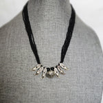 Oxidized black bead necklace set