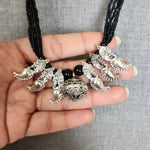 Oxidized black bead necklace set