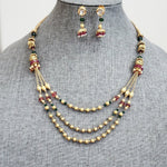 Layered goldplated statement necklace set