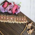 Anugna kemp designer goldplated necklace set