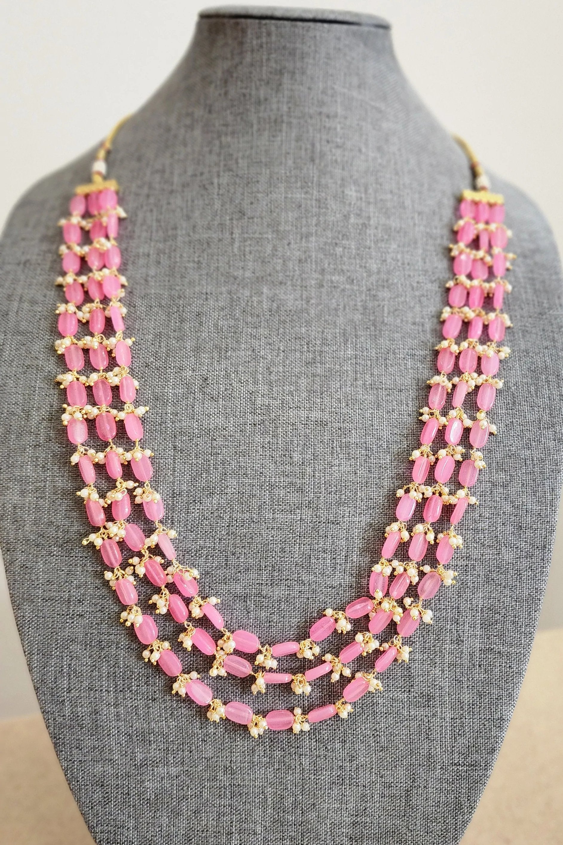 Layer pearl beads necklace set