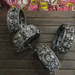 Krishna Silver alike embossed kada bangles