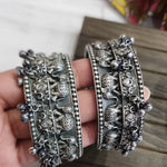 Krishna Silver alike embossed kada bangles