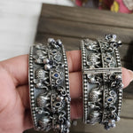 Krishna Silver alike embossed kada bangles