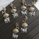 Fish unique dual tone silveralike earrings