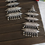 Statement silver alike earrings