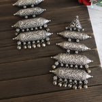 Statement silver alike earrings