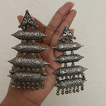 Statement silver alike earrings
