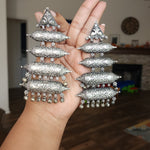 Statement silver alike earrings