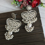 925 silver polish fusion jhumka earrings