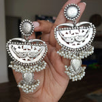 925 silver polish fusion jhumka earrings