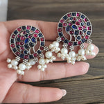 Mid size studs Silver alike earrings