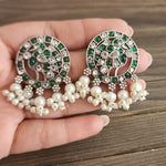 Mid size studs Silver alike earrings