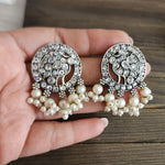Mid size studs Silver alike earrings