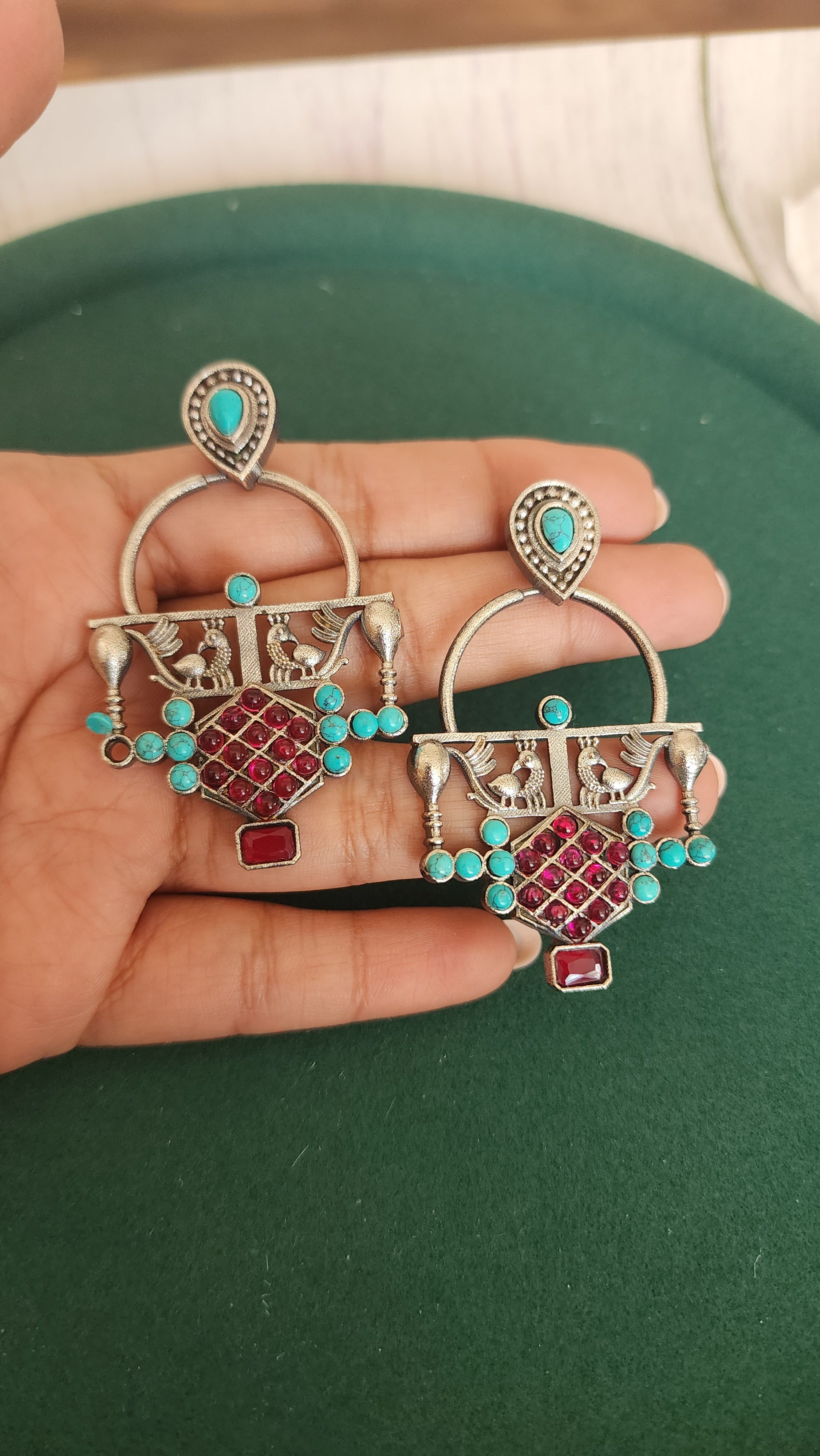 Kiran silver alike earrings
